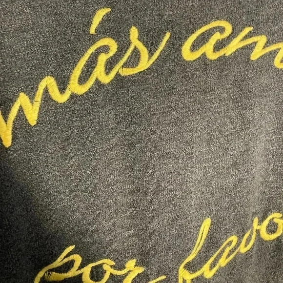 Sundry Spanish message yellow gray  sweater - Picture 3 of 4